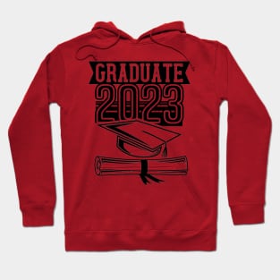 Graduate 2023, cute grraduation, black and white Hoodie